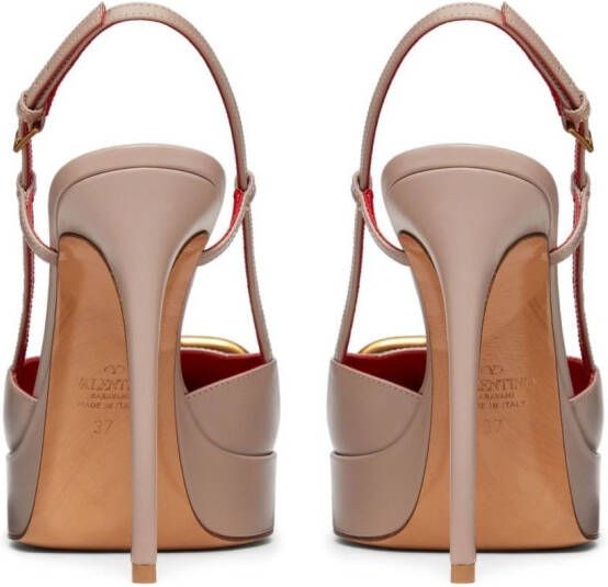 Valentino Garavani Signature slingback pumps met VLOGO Beige