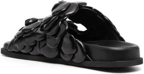 Valentino Garavani Slippers met roosdetail Zwart