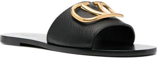 Valentino Garavani VLogo kenmerkende slippers Zwart