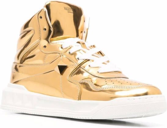 Valentino Garavani Sneakers met metallic-effect Goud