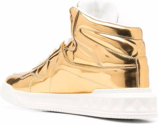 Valentino Garavani Sneakers met metallic-effect Goud