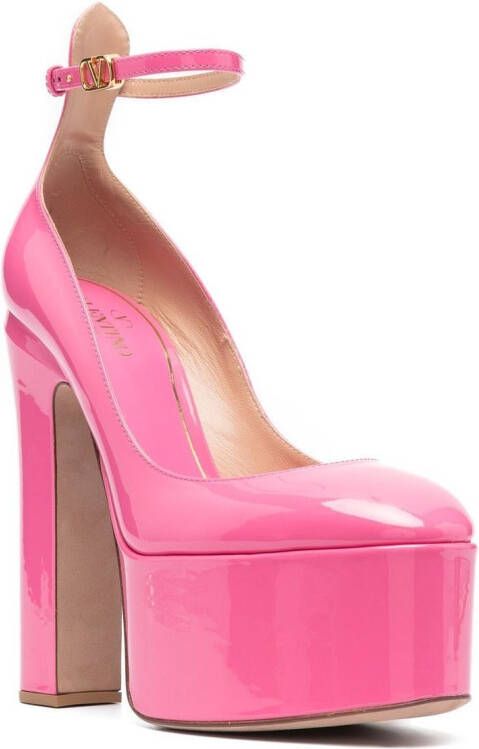 Valentino Garavani Tan-Go pumps met plateauzool Roze