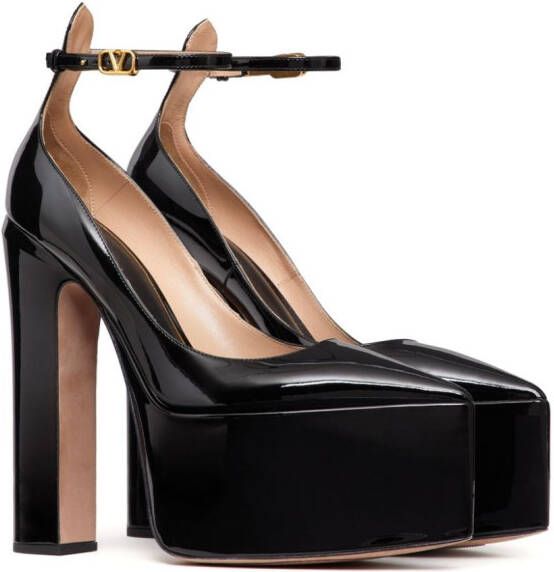 Valentino Garavani Tan-Go pumps met plateauzool Zwart