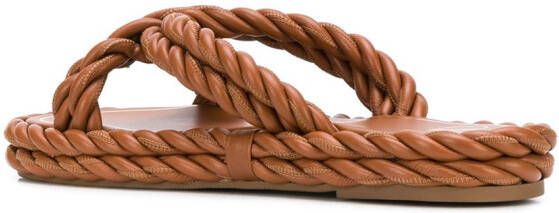 Valentino Garavani The Rope platte sandalen Bruin