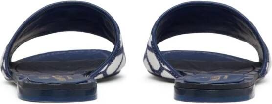 Valentino Garavani Toile Iconographe laarzen met borduurwerk Blauw