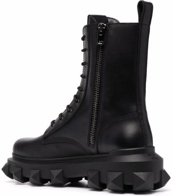 Valentino Garavani Trackstud combat boots Zwart