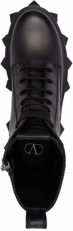 Valentino Garavani Trackstud combat boots Zwart
