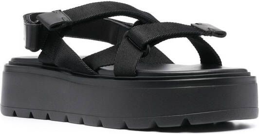 Valentino Garavani Uniqueform flatform sandalen Zwart