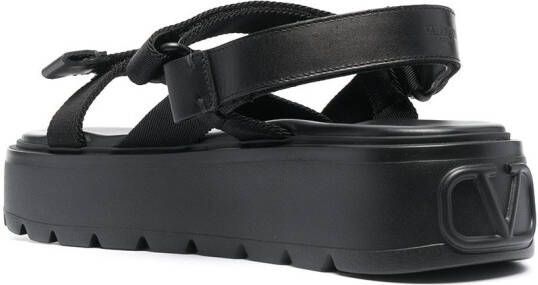 Valentino Garavani Uniqueform flatform sandalen Zwart