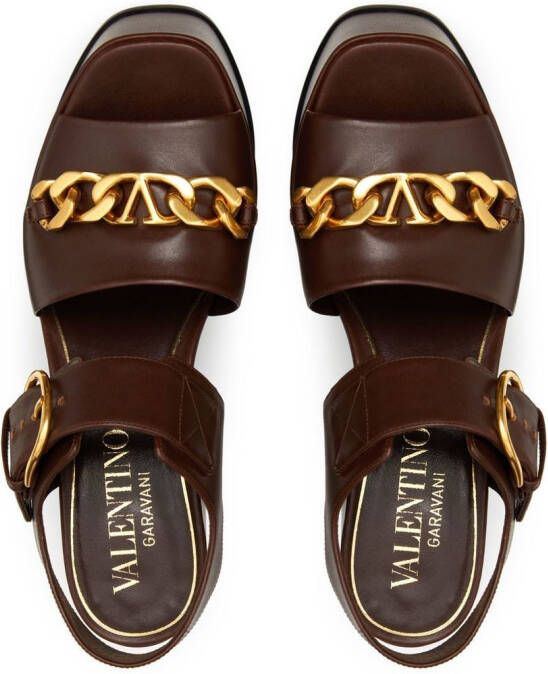 Valentino Garavani VLogo Chain sandalen met plateauzool Bruin