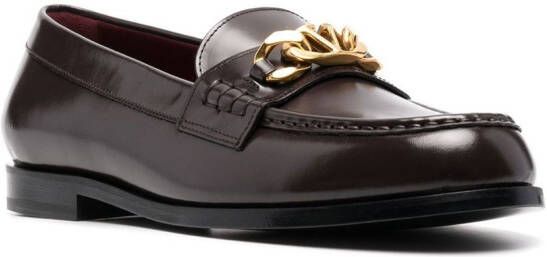 Valentino Garavani VLogo leren loafers Bruin