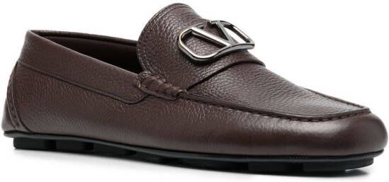 Valentino Garavani VLogo leren loafers Bruin