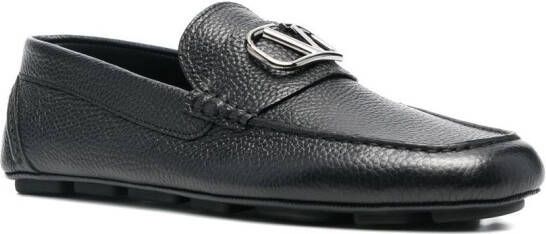 Valentino Garavani VLogo leren loafers Zwart