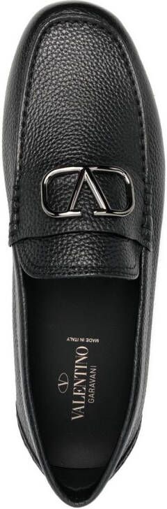 Valentino Garavani VLogo leren loafers Zwart