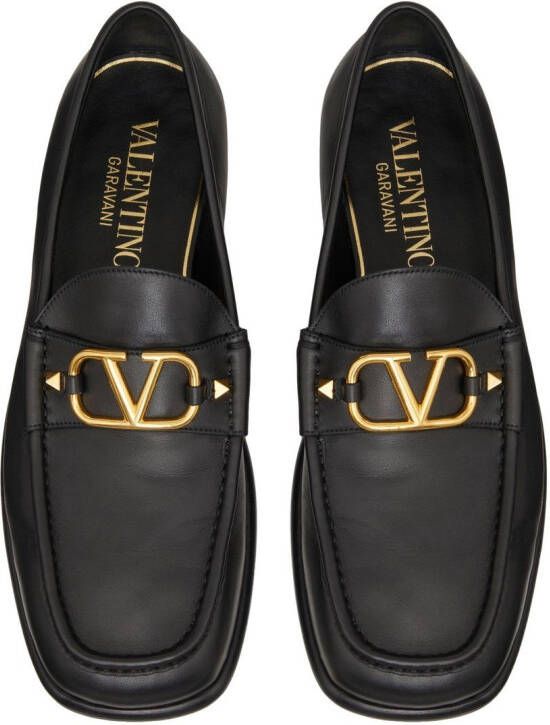 Valentino Garavani VLogo leren loafers Zwart