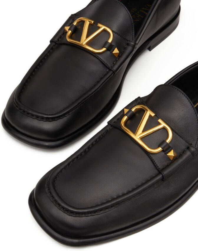 Valentino Garavani VLogo leren loafers Zwart