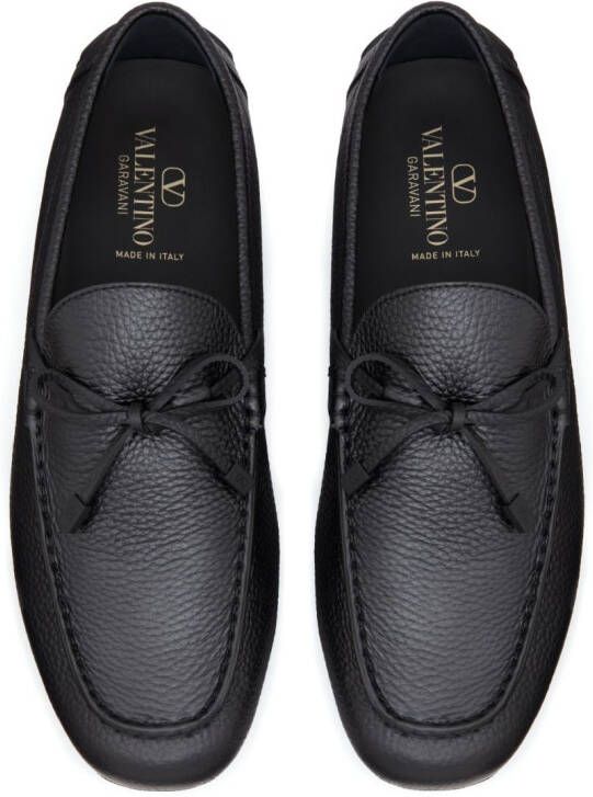 Valentino Garavani VLogo leren loafers Zwart