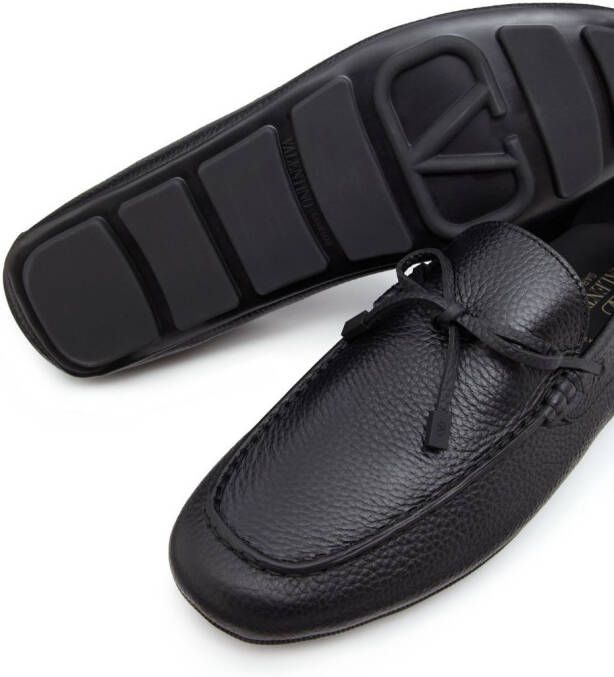 Valentino Garavani VLogo leren loafers Zwart