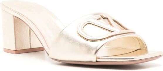 Valentino Garavani 60 mm VLogo Signature leren sandalen Zilver