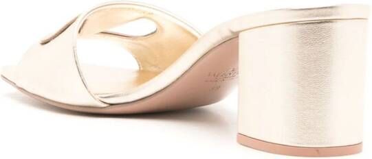 Valentino Garavani 60 mm VLogo Signature leren sandalen Zilver