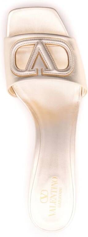 Valentino Garavani 60 mm VLogo Signature leren sandalen Zilver