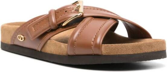 Valentino Garavani VLogo leren sandalen Bruin