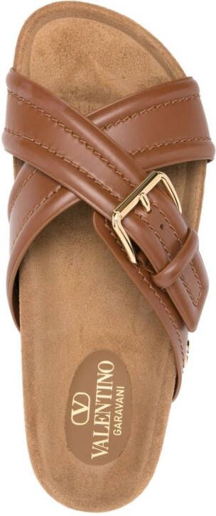 Valentino Garavani VLogo leren sandalen Bruin