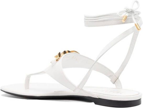 Valentino Garavani VLogo leren sandalen Wit