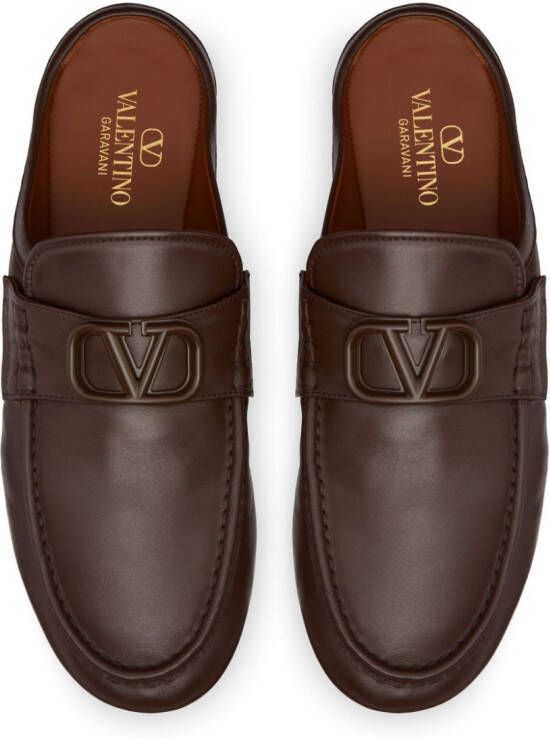 Valentino Garavani VLogo leren slippers Rood