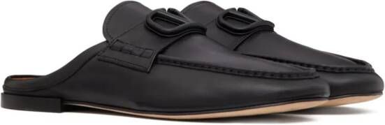 Valentino Garavani VLogo leren slippers Zwart