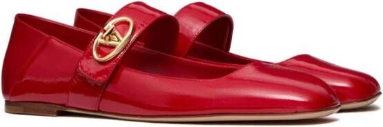 Valentino Garavani VLogo Locker ballerina's Rood