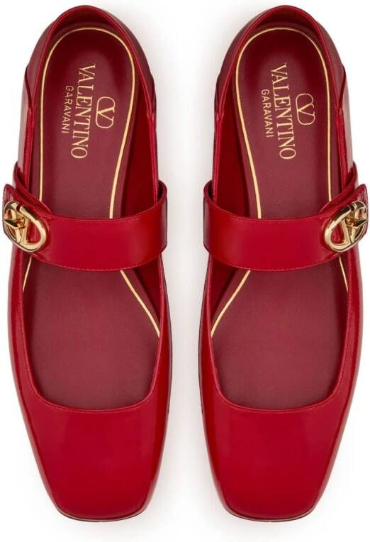 Valentino Garavani VLogo Locker ballerina's Rood