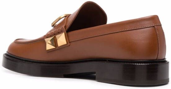 Valentino Garavani Leren loafers Bruin