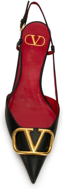 Valentino Garavani Vlogo slingback pumps Zwart