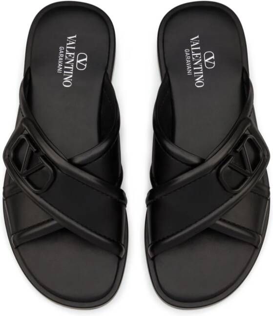 Valentino Garavani VLogo Signature leren sandalen Zwart