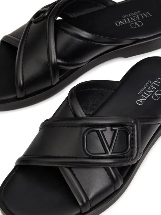Valentino Garavani VLogo Signature leren sandalen Zwart