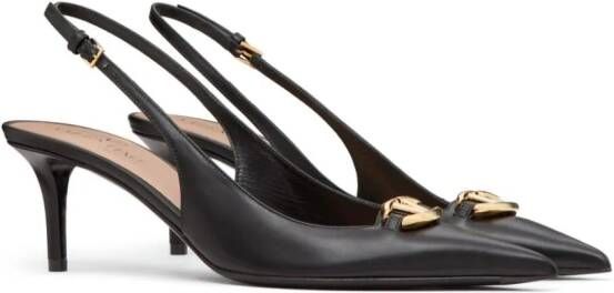 Valentino Garavani VLogo Signature leren slingback pumps Zwart