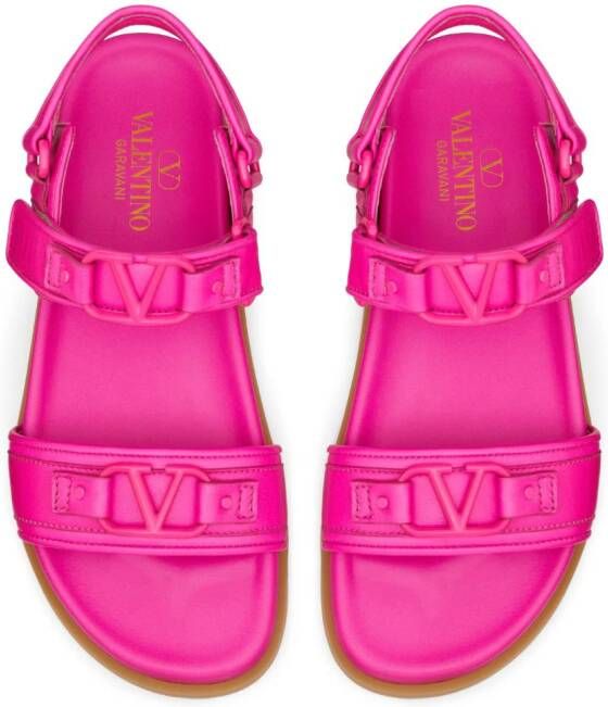 Valentino Garavani VLogo Signature sandalen met klittenband Roze