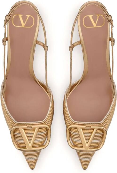 Valentino Garavani VLogo Signature slingback pumps Goud