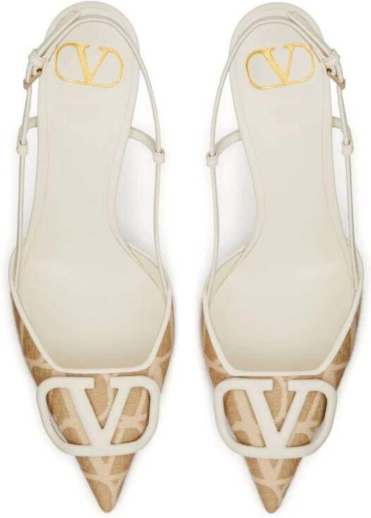 Valentino Garavani Vlogo slingback pumps Beige