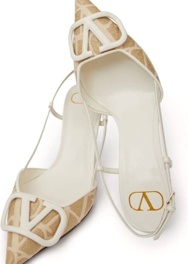 Valentino Garavani Vlogo slingback pumps Beige