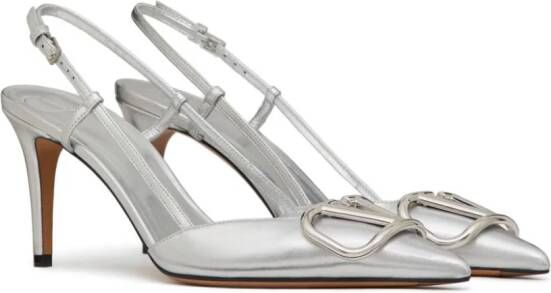 Valentino Garavani Vlogo slingback pumps Zilver