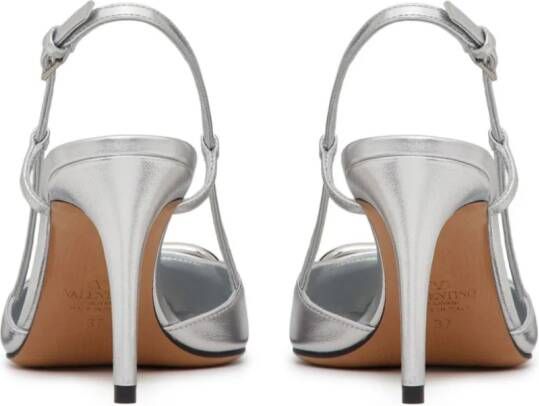 Valentino Garavani Vlogo slingback pumps Zilver