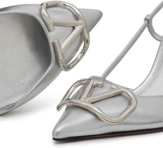 Valentino Garavani Vlogo slingback pumps Zilver