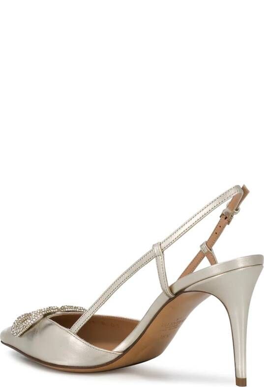 Valentino Garavani 80 mm VLogo Glow slingback pumps Zilver