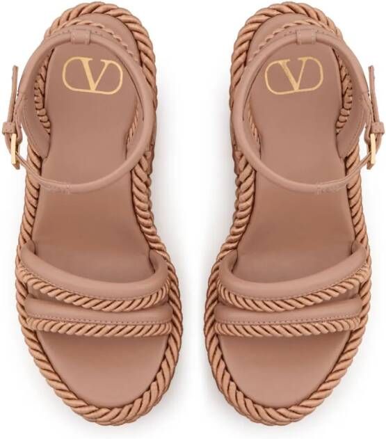 Valentino Garavani VLogo Summerblocks sandalen met sleehak Roze