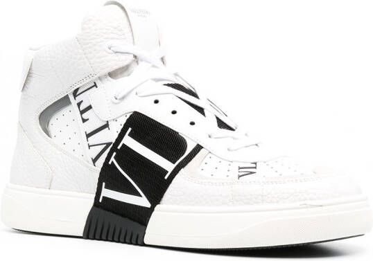 Valentino Garavani VL7N mid-top leren sneakers Wit