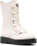 Valentino Garavani XCOMBAT leren laarzen Beige - Thumbnail 2