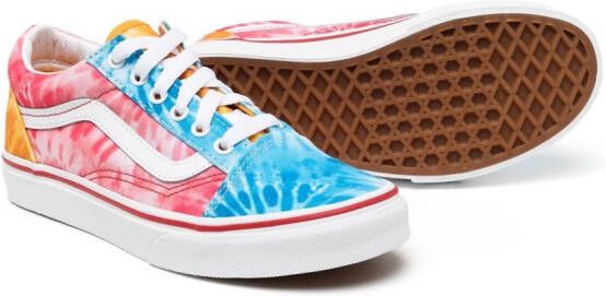 Vans Kids Old Skool sneakers met tie-dye print Blauw