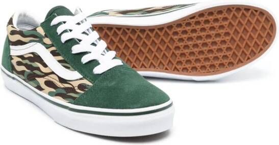 Vans Kids Old Skool sneakers met vlammenprint Groen